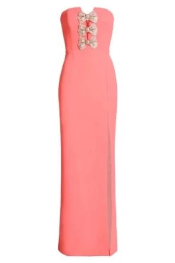 Rebecca Vallance Brittany Bow Gown Coral