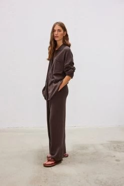 Carmen Knit Pants Coffee -Chic Boutique Shop 19 LMD032 LMD033 Coffee 1869copy