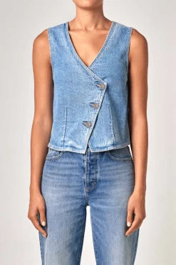 Denim Vest Light Vintage Indigo