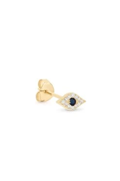 14kt Gold Evil Eye Earring