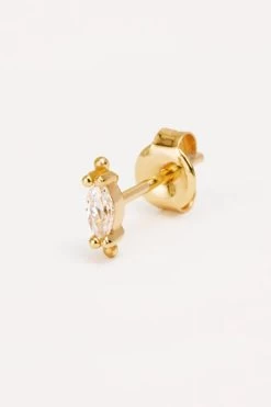 14kt Gold Radiance Crystal Stud Earring