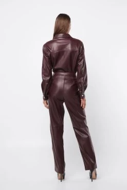 The Habitual Shirt Burgundy -Chic Boutique Shop 20221003 MOSSMAN APRIL23 ONLINE S15 1387