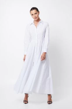 Fixation Maxi Shirt Dress White