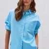 The Chiara Shirt Cornflower 1 The Chiara Shirt Cornflower -Chic Boutique Shop 25 LMCS006 LMD024 Cornflour 3571