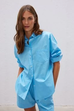 The Chiara Shirt Cornflower -Chic Boutique Shop 25 LMCS006 LMD024 Cornflour 3574