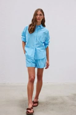 The Chiara Shirt Cornflower -Chic Boutique Shop 25 LMCS006 LMD024 Cornflour 3589