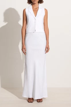 Faithfull The Brand Davina Bias Skirt White -Chic Boutique Shop 2 3c735064 58ba 433c 94ef 3da151153b66