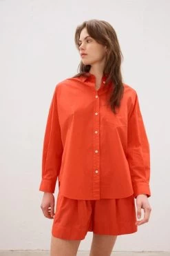 The Chiara Shirt Real Red -Chic Boutique Shop 32 LMCS006 LMWCS007 2979copy