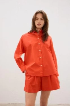 The Chiara Shirt Real Red -Chic Boutique Shop 32 LMCS006 LMWCS007 2998copy