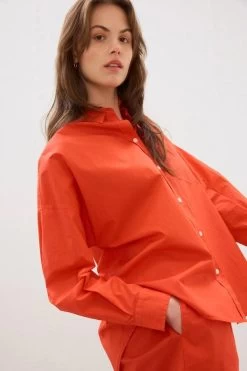 The Chiara Shirt Real Red -Chic Boutique Shop 32 LMCS006 LMWCS007 3010copy