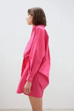 The Chiara Shirt Hyper Pink 9 The Chiara Shirt Hyper Pink -Chic Boutique Shop 34 LMCS006 LMWCS007 3463copy