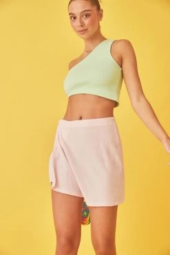 Terry Snap Skirt Baby Pink -Chic Boutique Shop 3ZlxGtu8