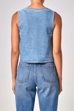 Denim Vest Light Vintage Indigo -Chic Boutique Shop 3 0489ba16 d17b 4c7a a704 678ddfc0df63