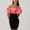 Rosana Mini Dress Watermelon Pink And Black