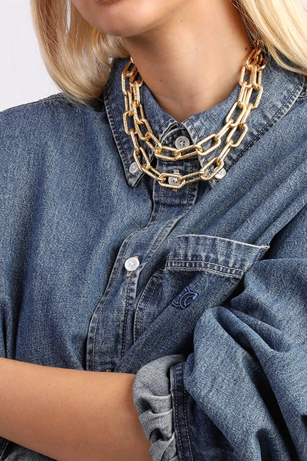 Capri Chain Link Necklace Gold 5 Capri Chain Link Necklace Gold - Image 3