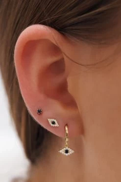 14kt Gold Evil Eye Earring -Chic Boutique Shop 4 2c67ab29 edad 42ba 9dcd ec5b379fc48f