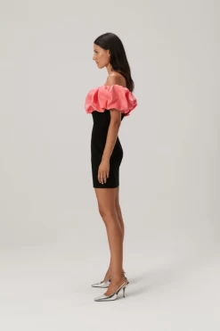 Rosana Mini Dress Watermelon Pink And Black -Chic Boutique Shop 4 79a480ab 406d 4f7b b400 00227fbd58f9