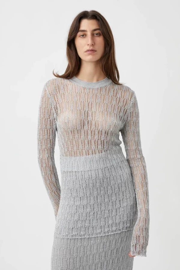 Jacque Knit Top Silver 3 Jacque Knit Top Silver