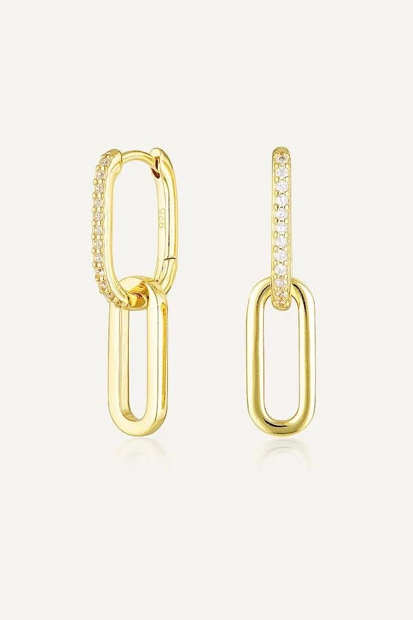 Celine Earrings Gold Pavé 3 Celine Earrings Gold Pavé