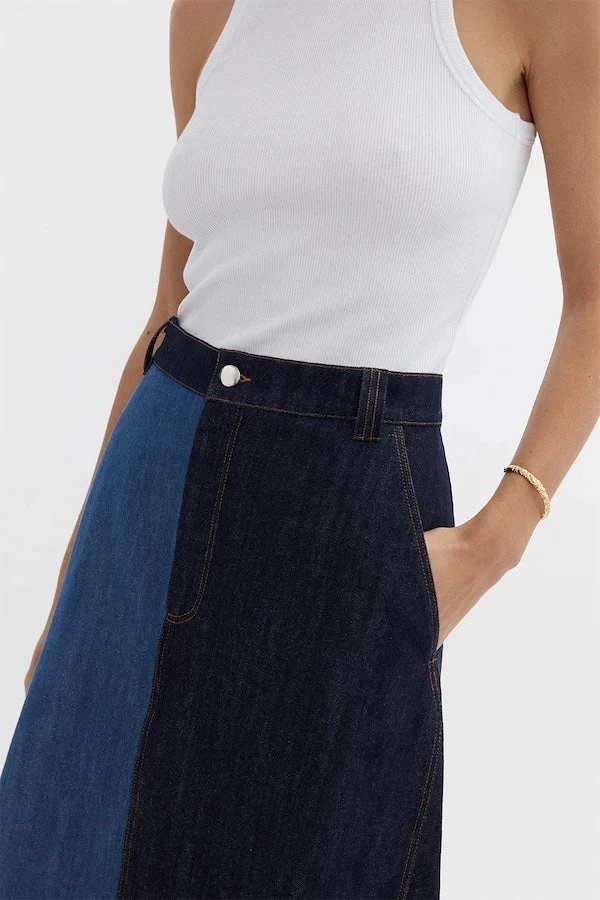 Quinn Maxi Skirt Denim - Image 2