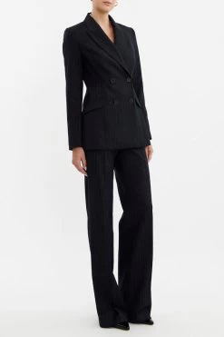 Rebecca Vallance Camryn Blazer 9 Rebecca Vallance Camryn Blazer -Chic Boutique Shop CAMRYN BLAZER 2302 4249 NAVY STRIPE 1851 54101