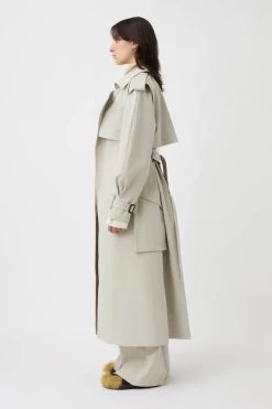 Simona Trench -Chic Boutique Shop C M CAMILLA AND MARC Simona midi trench coat co ord set oyster beige 2 640x960copy