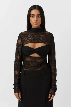 Angelo Lace Top Black