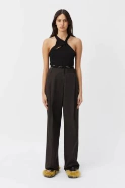 Greta Twist Singlet Black