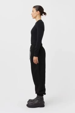 Lupine Pant -Chic Boutique Shop C M CAMILLA AND MARC lupine boucle tracksuit track pant black 2 640x960copy