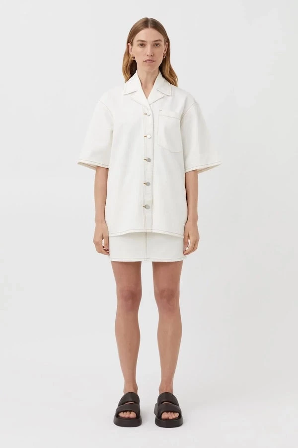 Clara Short Sleeve Shirt White 4 Clara Short Sleeve Shirt White - Image 2
