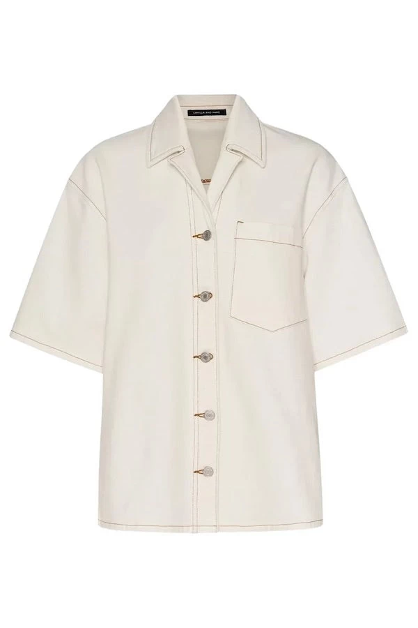 Clara Short Sleeve Shirt White 6 Clara Short Sleeve Shirt White - Image 4