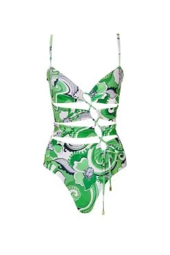 Aqua Drawstring Swimsuit Fern -Chic Boutique Shop CinCInMannMay 28