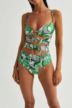 Aqua Drawstring Swimsuit Fern -Chic Boutique Shop CinCinXLente227184