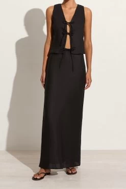 Faithfull The Brand Cataline Skirt Black -Chic Boutique Shop FF2495 BLK 1