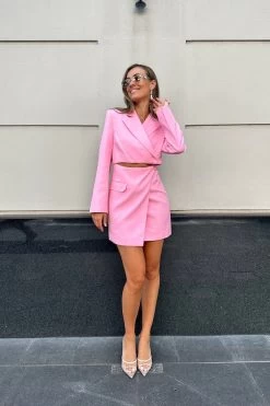 Bare Minimum Blazer Dress Pink
