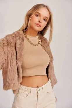 Lola Crop Jacket Beige -Chic Boutique Shop HRK 0216 460xcopy