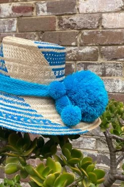 Handwoven Hat Blue/Neutral -Chic Boutique Shop IMG 1332