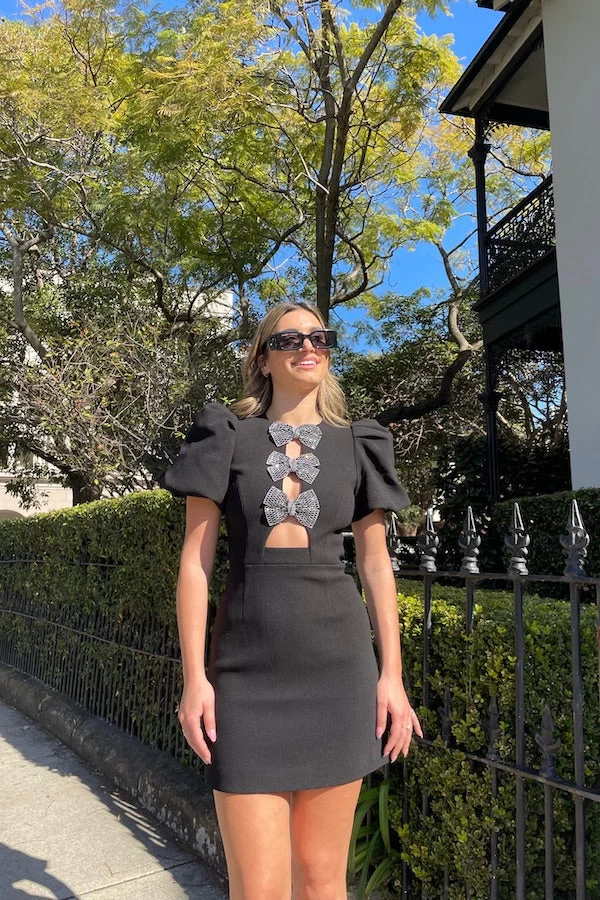 Rebecca Vallance Yvonne Bow Mini Dress 3 Rebecca Vallance Yvonne Bow Mini Dress