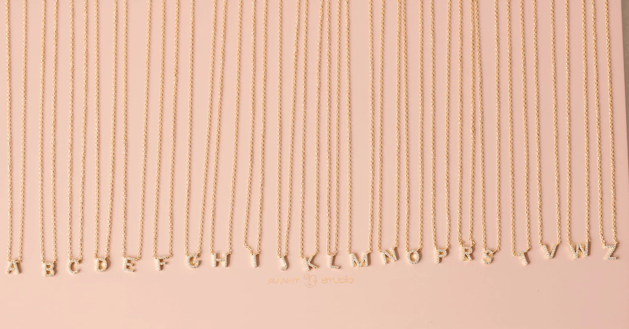 Pavé Letter Necklace 7 Pavé Letter Necklace - Image 5