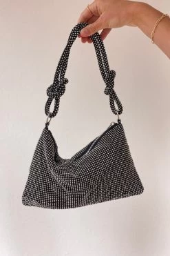 Diamonte Mesh Bag Black