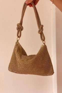 Diamonte Mesh Bag Gold