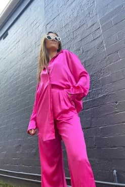 Relaxed Silk Boy Pant Pink