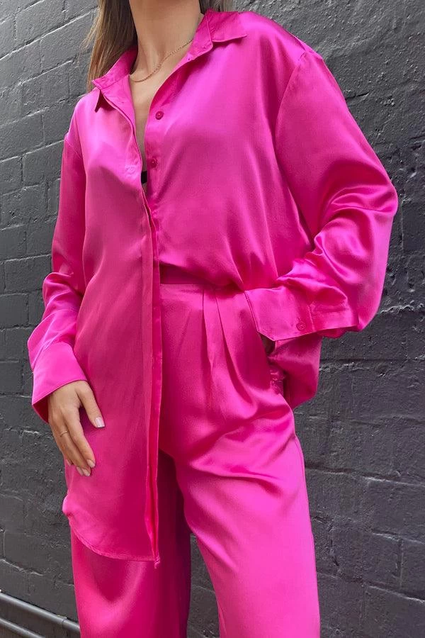 Relaxed Silk Boy Shirt Pink 3 Relaxed Silk Boy Shirt Pink