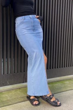Denim Link Maxi Skirt