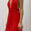 Lefkothea Mini Dress Red -Chic Boutique Shop IMG 6100