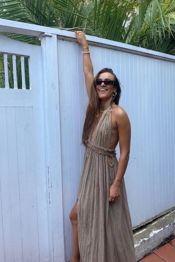 Lefkothea Dress Tobacco 5 Lefkothea Dress Tobacco - Image 3