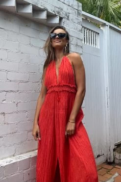 Lefkothea Dress Red -Chic Boutique Shop IMG 9055