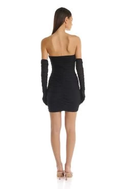 Jordyn Dress -Chic Boutique Shop JordynDressBack Gloves EliyaTheLabel