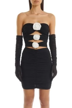 Jordyn Dress -Chic Boutique Shop JordynDressCloseUp Gloves EliyaTheLabel