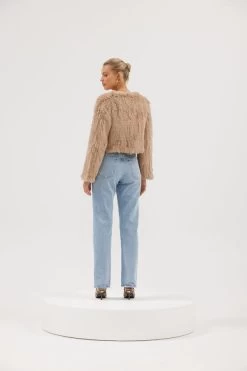 Lola Crop Jacket Beige -Chic Boutique Shop LolaJacket Beige 03